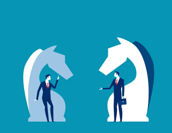 Obchodní Strategie Plánování Obchodní Šachový Kůň Vektorové Ilustrace — Stockový vektor