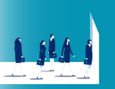 Kalabalığa göz kulak oluyorum. İş seçimi vektör illüstrasyonu