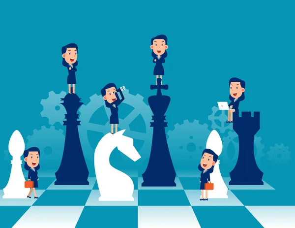 业务管理和规划 象棋挑战和竞争 — 图库矢量图片