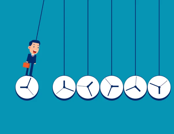 Geschäftszeitmanagement Newtons Wiege Mit Uhr — Stockvektor