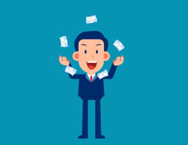 Kaliteli bir iş adamı ayakta para çeviriyor.