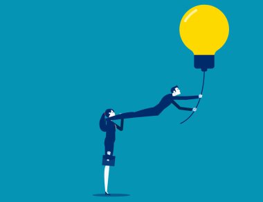 Business leader with growth idea. Business start up vector illustration