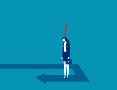 Yatırımcı ters istikamete bakıyor. İş dönüş noktası vektör çiziciName