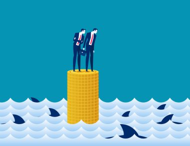 Yatırım yapmanın iş riskleri. İş yatırımcısı vektör illüstrasyon kavramı