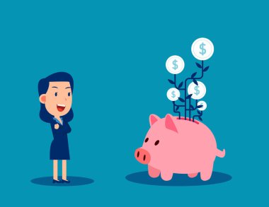 Yatırım artışına bakan bir iş adamı. İş planları başarı konsepti