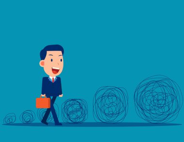 Büyüyen sorunu olan bir iş adamı. İş sorunları kavramı