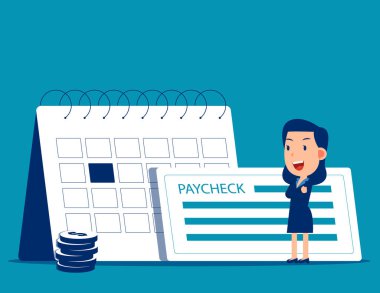 Paycheack. MOney soyut konsept vektör çizelgesi aktarımı