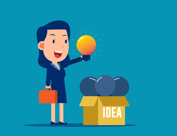 Person Holding Light Bulb Finding Idea Develop Project Plan Strategy — Stock Vector
