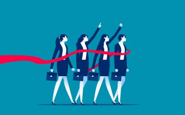 Çeşitli iş adamları bitiş çizgisini geçiyor. İş yerindeki rekabet