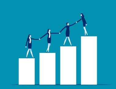 Liderlik eğitimi ve motivasyonla takım geliştirme. İş takım çalışması başarı vektör çizimi