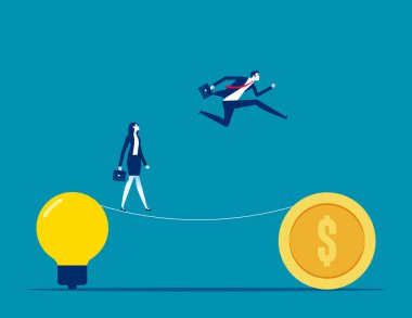 İnsanlar artan finans için rekabet halindeler. Vektör finansal karakter biçimi
