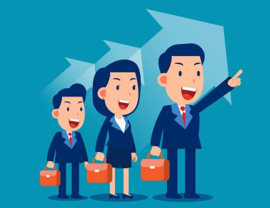 Team unity of purpose. Business vector illustration concept