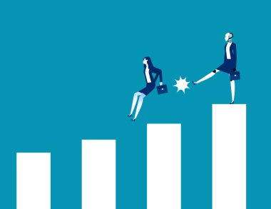 Robot insan tekmeliyor. İş yapay zekası kavramı