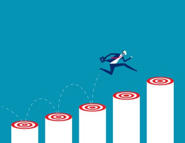 Robot hedef basamağına çıkıyor. İş suni canlandırma kavramı