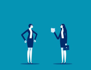 Fakir ve zengin. İş vektörü illüstrasyonu