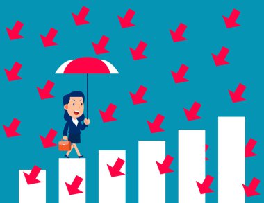 Risk yönetiminde liderlik. İş facety vektör illüstrasyon kavramları