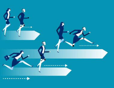 Robot, insan ırkı yarışmasına karşı. İş yapay zeka vektosu