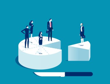 Robot ve insan pastada. Yapay zeka iş vektörü illüstrasyonu