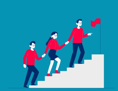 Takım çalışması ve birlik ofisi. İş vektörü illüstrasyon kavramları