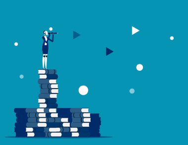 Robot başarıyı arıyor. Yapay zeka iş vektör çizimi