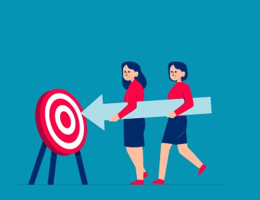 Aynı amaç ve yönü paylaşıyoruz. İş vektörü illüstrasyon kavramları