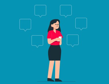 Yeni tebligatları olan kişi. Teknoloji vektör çizimi kavramı.