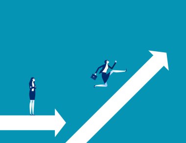 İşletme lideri grafik büyümesi yapacak ve ileriye bakacak. Ticari mali sonuçlar vektör konsepti