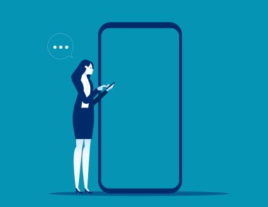 Telefon kullanan bir iş adamı. İş vektörü illüstrasyon kavramları