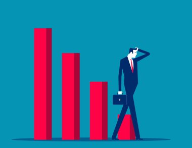 İş başarısızlığı ve iflas. Vektör illüstrasyon kavramları