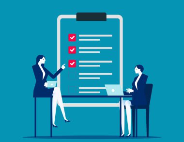 İşletme ekibi kontrol listesi doldursun. Yapılacaklar listesi vektör konsepti