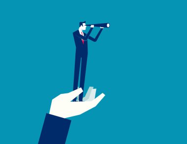 İleriki vektör konseptini görmek için başarı fırsatı ve vizyon sahibi