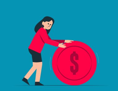 Para artışı ve finansal başarı konsepti. Finansı, tasarrufu ve yatırımları yöneten başarılı zengin karakter koleksiyonları