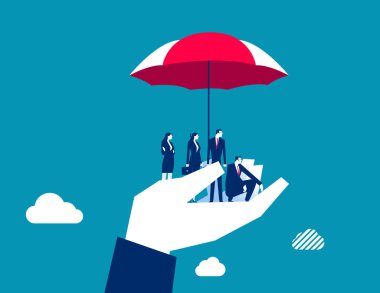 Yardım için. Kaza ya da hastalık durumunda gelecekteki finansal destek, risk asistanı olarak Şemsiye