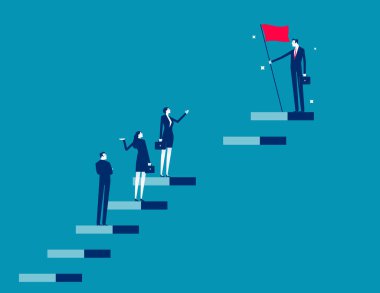 Beceri boşluğu, çalışan sıkıntısı ya da farklılık bilgisi, yeterlilik ya da kariyer sorunu, yetenek engeli ya da fırsat meydan okuma kavramı, iş adamları hedefe ulaşmak için merdiven boşluğunu bulmak için tırmanıyor.