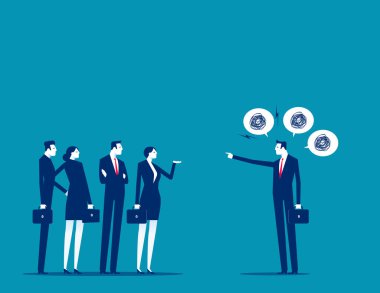 Deal with difficult people, bossy manager or trouble employee, tough or complicated colleague, confusion or conflict concept, frustrated business people dealing with difficult and fussy coworker.