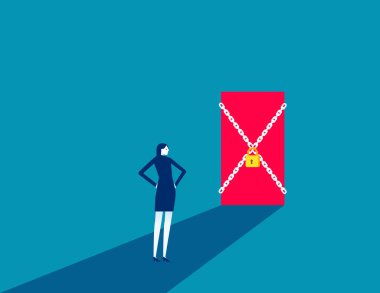 İş erişilebilirliği ve kapalı. İş kilitleme vektörü düz stil