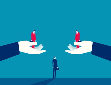 İş tefekkür ve seçim. İş vektörü düz styl