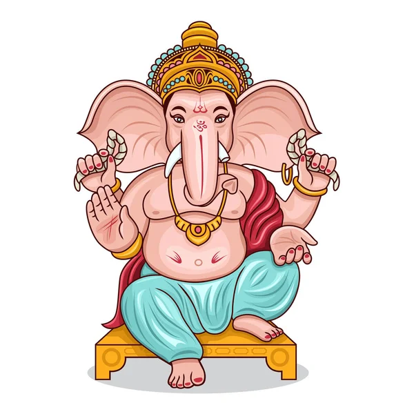 印度教神Ganesha Ganesh Chaturthi的例证 — 图库矢量图片