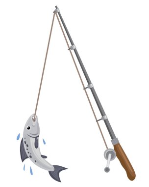 Balık oltası ve balık çizimi