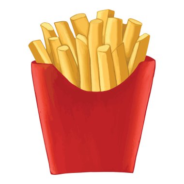 Elle çizilmiş patates kızartması çizimi