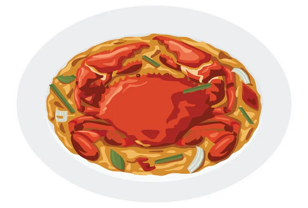 태국어 Crab Curry Illustration — 스톡 벡터