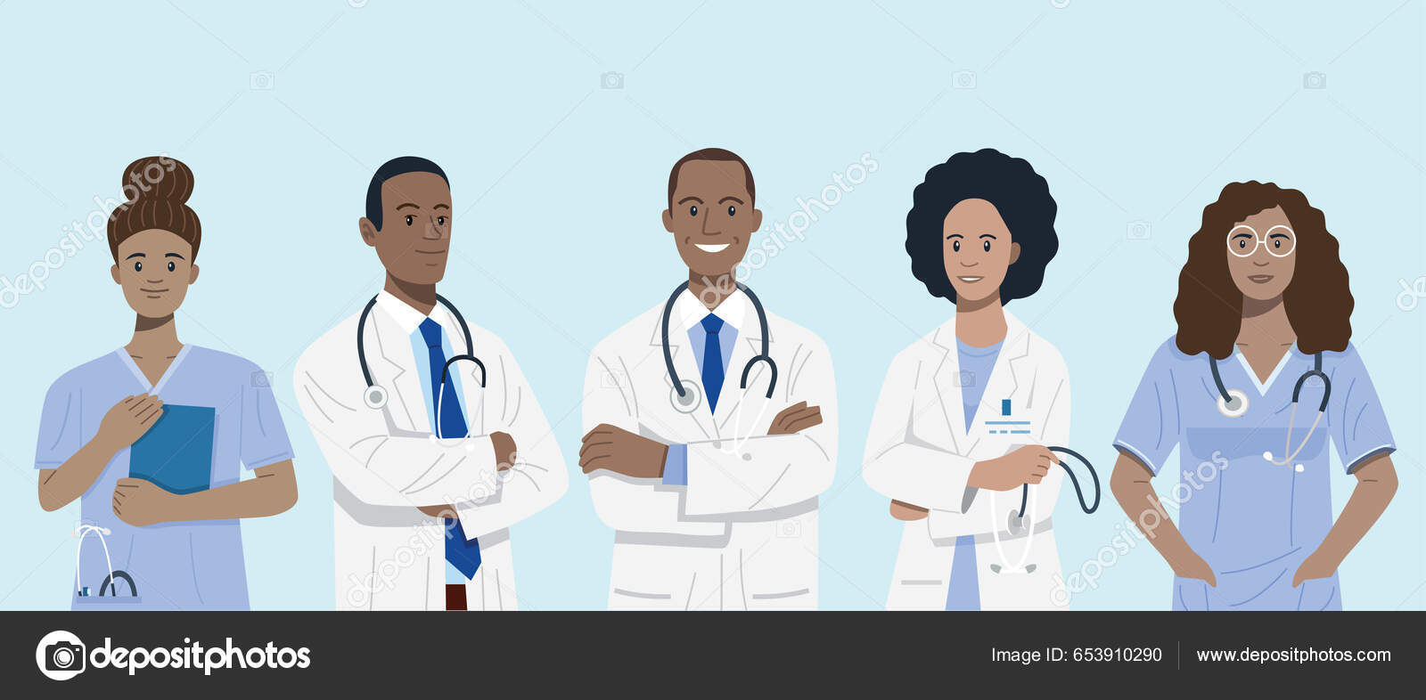 Ilustração de médicos e enfermeiros, Vetor Grátis