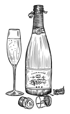 El yapımı şampanya şişesi açıldı ve cam kırıldı.