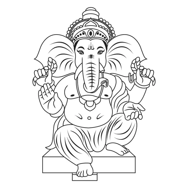 Lord Ganesh 'in temiz beyaz arka plandaki tasviri..