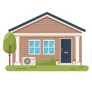 Klima ünitesi olan ev.