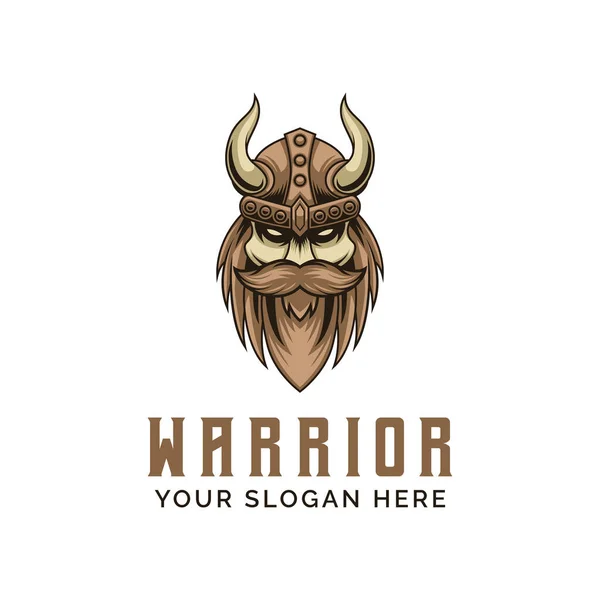 stock vector Old Man Viking Head Mascot Logo Design Vector Template Illustration