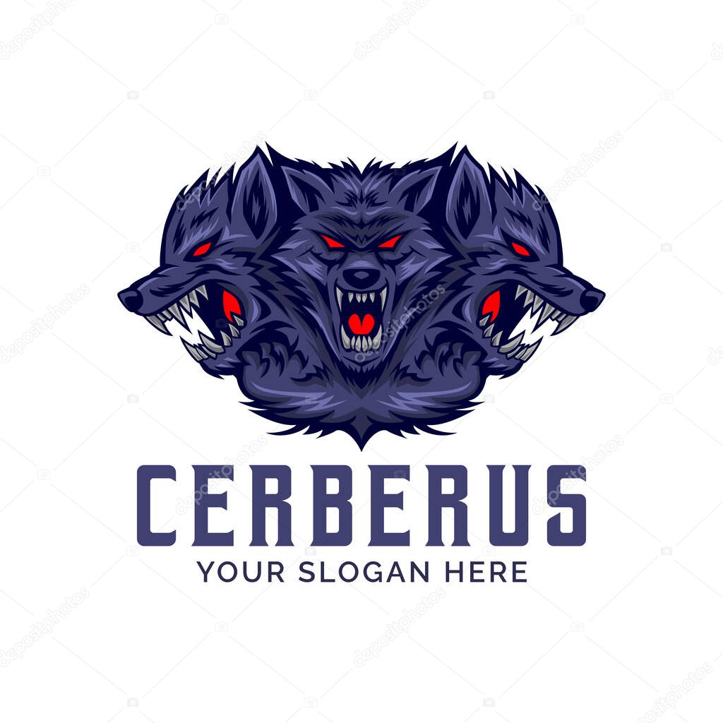 Cerberus Head Logo Vector Mascot template
