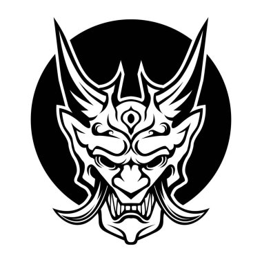 Ronin Samurai Face mask Vector logo icon symbol template black and white