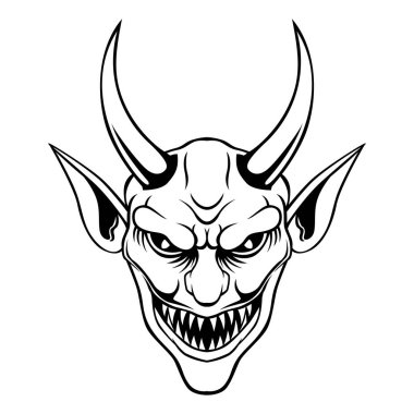 Devil Head Vector. Devil Demon Mascot Logo Vector Design Template