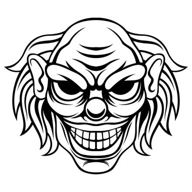 Clown vector. Black And White Clown Mascot Logo Vector Design template